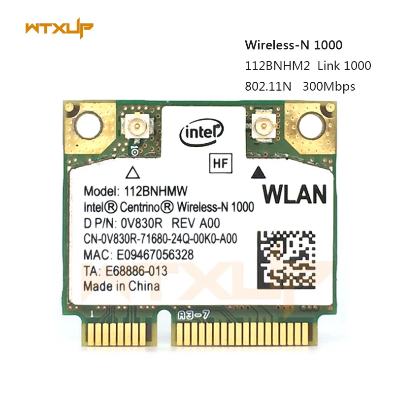 802 11 b/g/n wlan-адаптер для Intel Centrino Wireless-N link 1000 112BNHMW Half Mini PCIE Wi-Fi-карта 300 Мбит/с |
