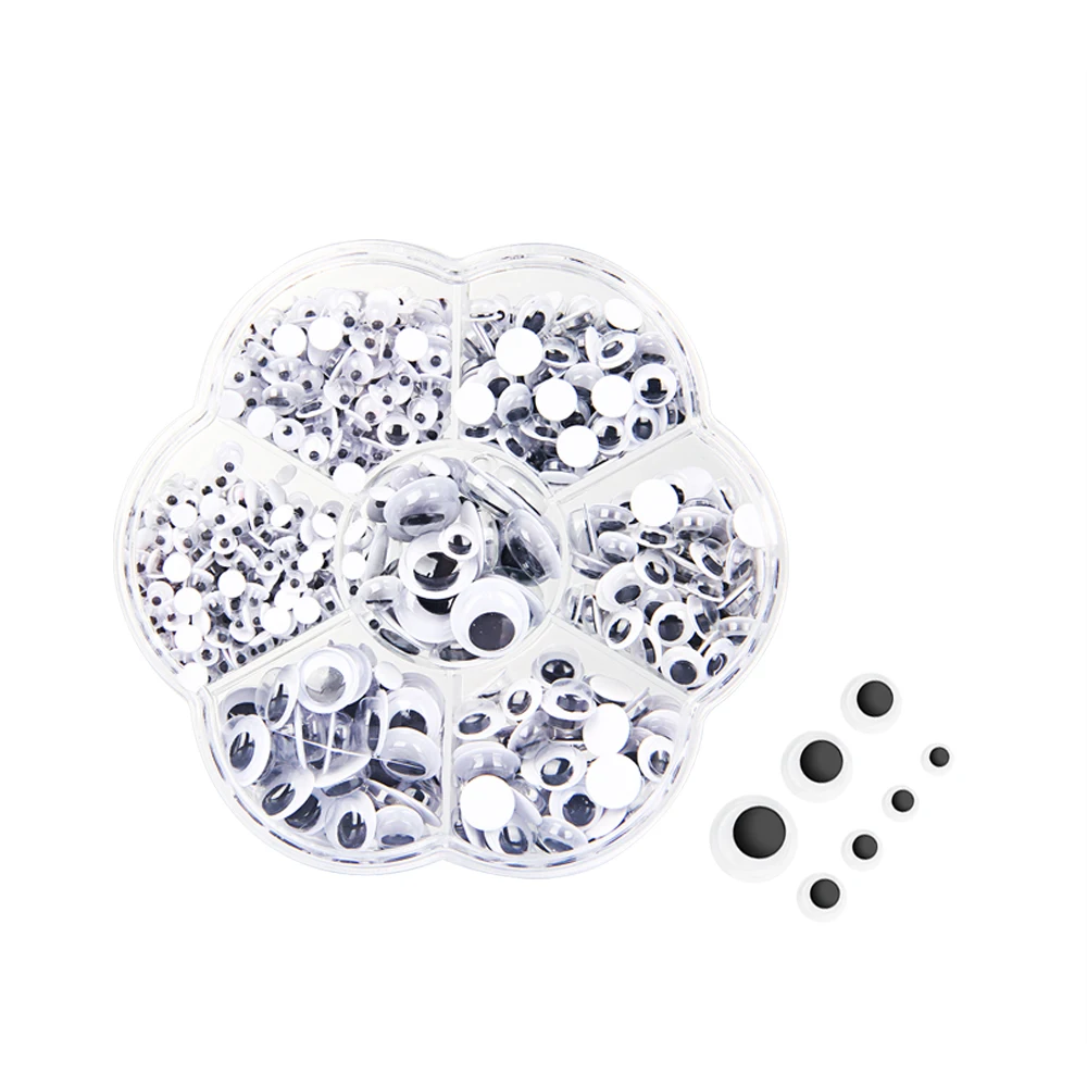 700 шт./лот пластиковый скрапбук для глаз с подвижными глазами и клейкой наклейкой