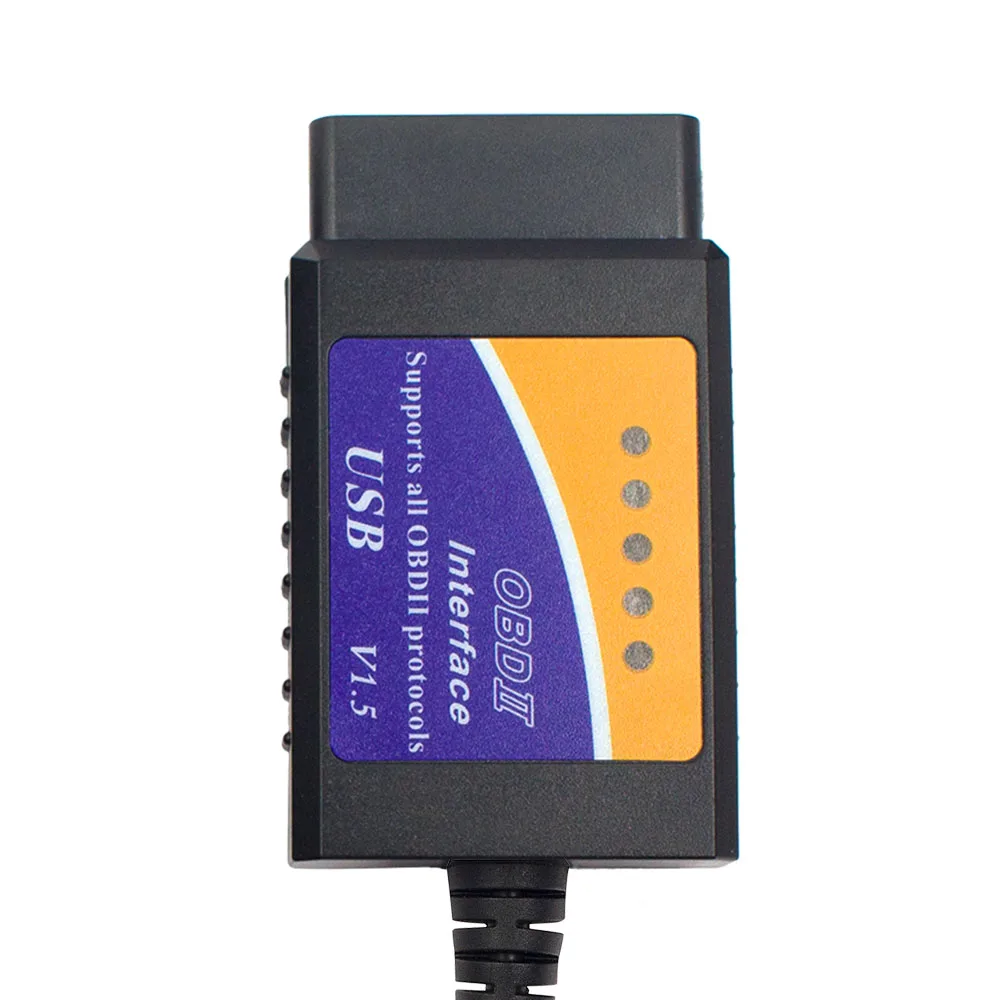 Лучшая цена USB ELM327 V1.5 OBD2 сканер кода ELM327 USB V1.5 Диагностический кабель ELM 327 Поддержка OBD2 протоколы для Windows 7 8 XP