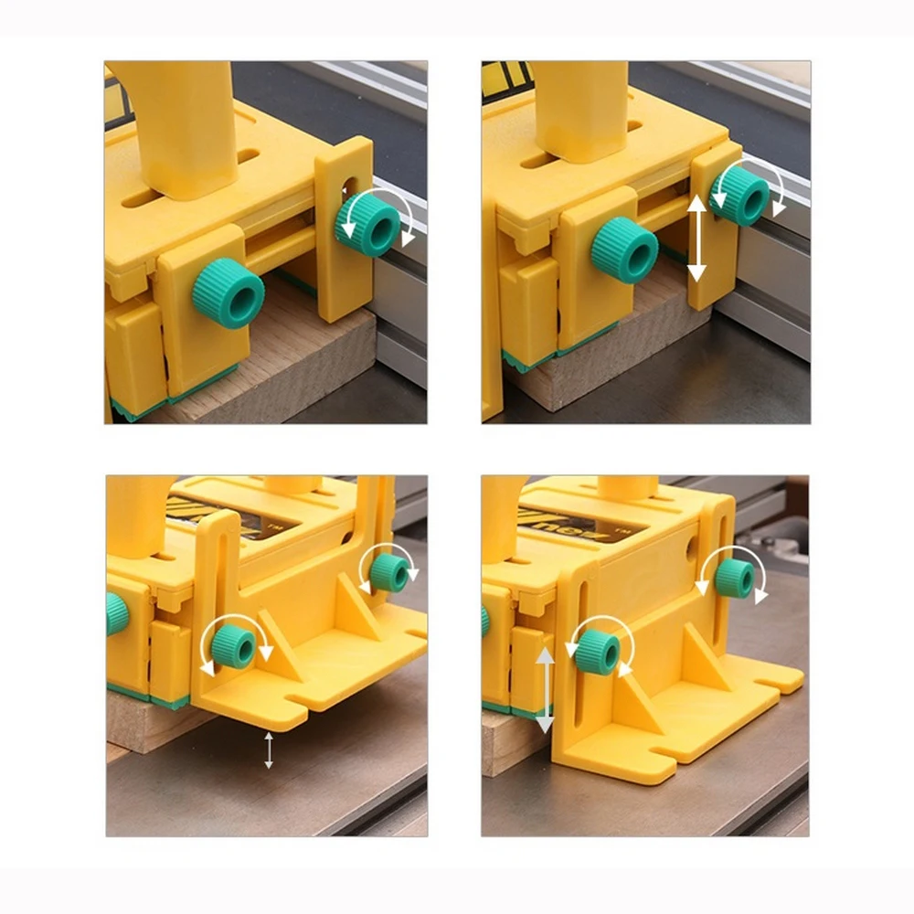 

3D Safety Wood Push Handle Push Table Saw Slot Adjuster Movable Measuring Block Saw Slot Woodworking Safe Work Protection Tool