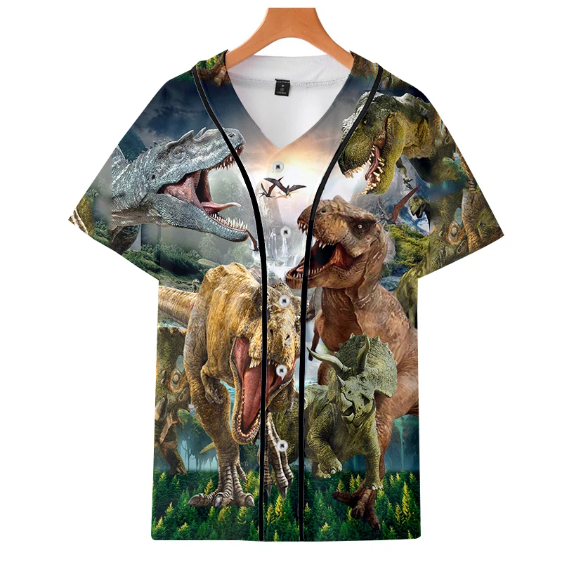 

Летняя модная брендовая одежда с животными динозавров, Мужская Уличная одежда, футболки в стиле хип-хоп, бейсбольная Футболка, женская футб...