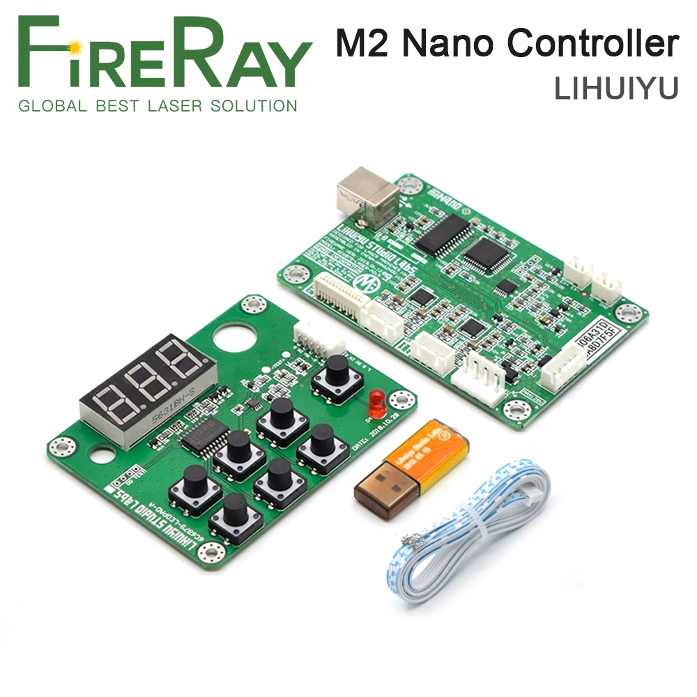 

FireRay LIHUIYU M2 Nano Laser Controller Mother Main Board+Control Panel + Dongle B System Engraver Cutter DIY 3020 3040 K40