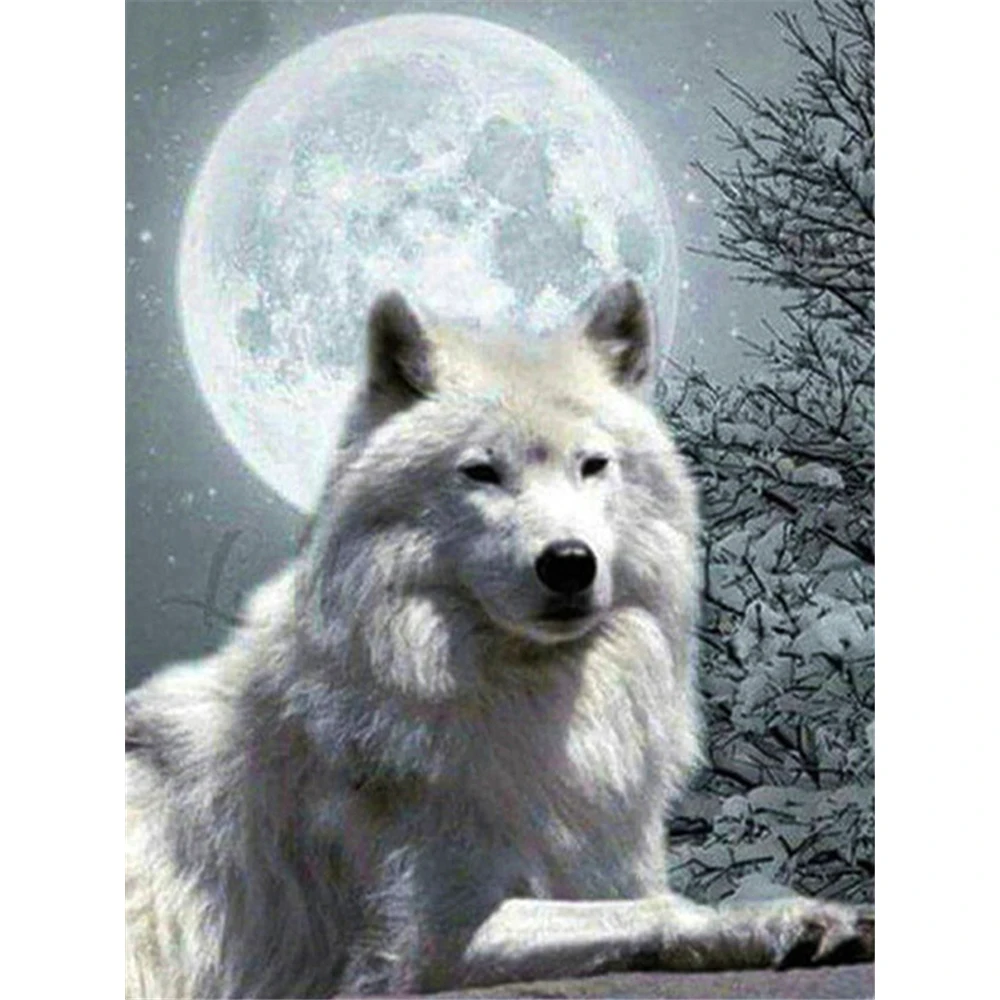 

С изображением ВОЛКА ЖИВОТНЫХ Зимние Сделай Сам Вышивка крестом 11CT Наборы для вышивания Рукоделие Ремесло Набор хлопковой нитью с напечата...