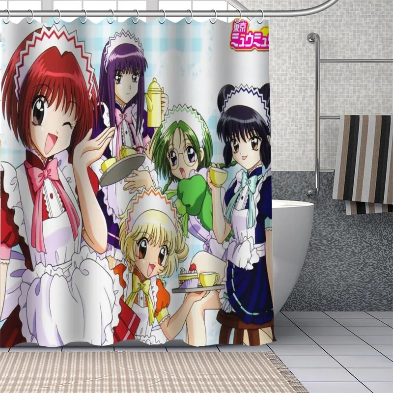 

Tokyo.Mew.Mew Custom Pattern Polyester Bath curtain Waterproof Shower Curtains DIY Bath Screen Printed Curtain for Bathroom
