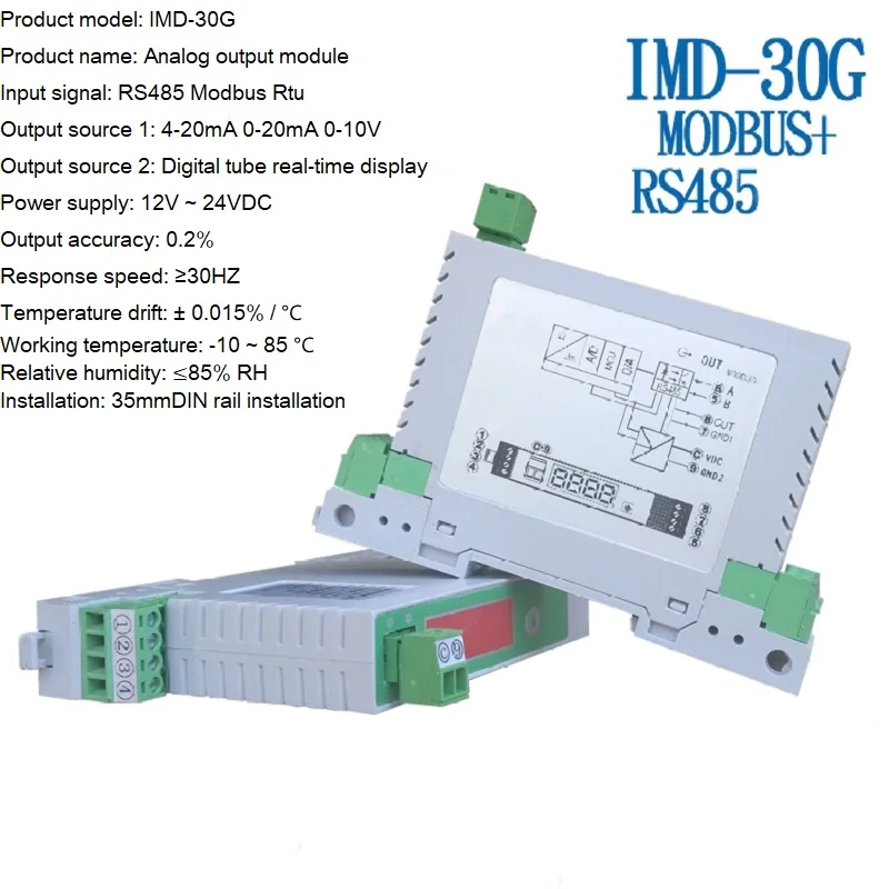 Модуль Da 4 20mA 0 5v 10v с аналоговым выходом управления Modbus RTU RS485|Инверторы и