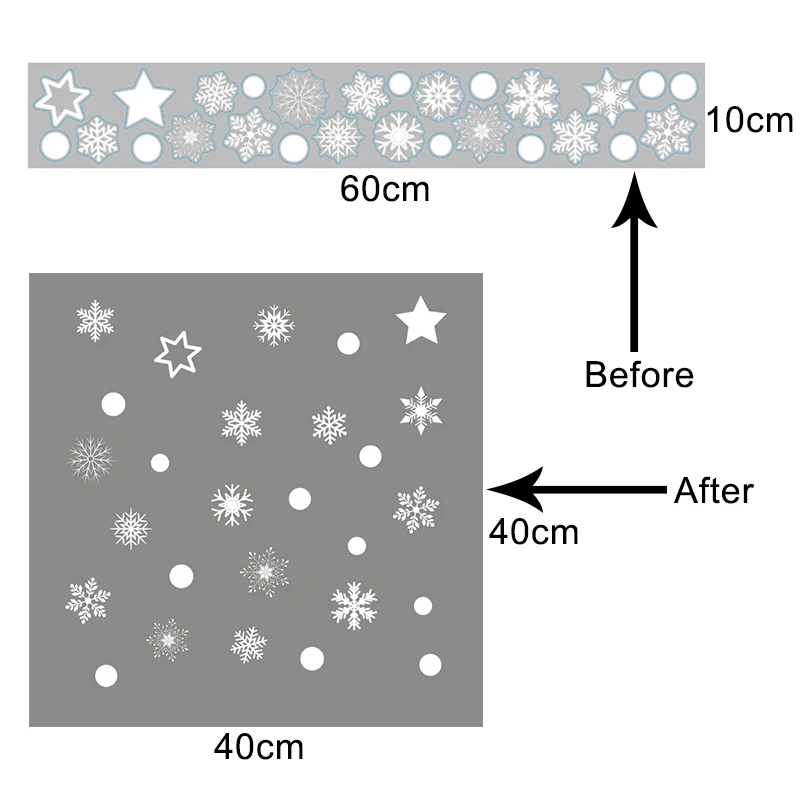 10x60 см белые маленькие Стикеры украшения для окон магазина наклейки детской