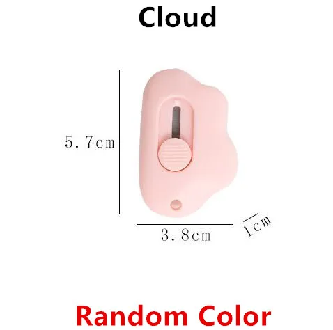 Random Color Мини портативный универсальный нож милое облако конфетный цвет обои письмо коробка нож для резки бумаги в принтере офисные принадлежности режущие бумажные инструменты - Цвет: Random Color