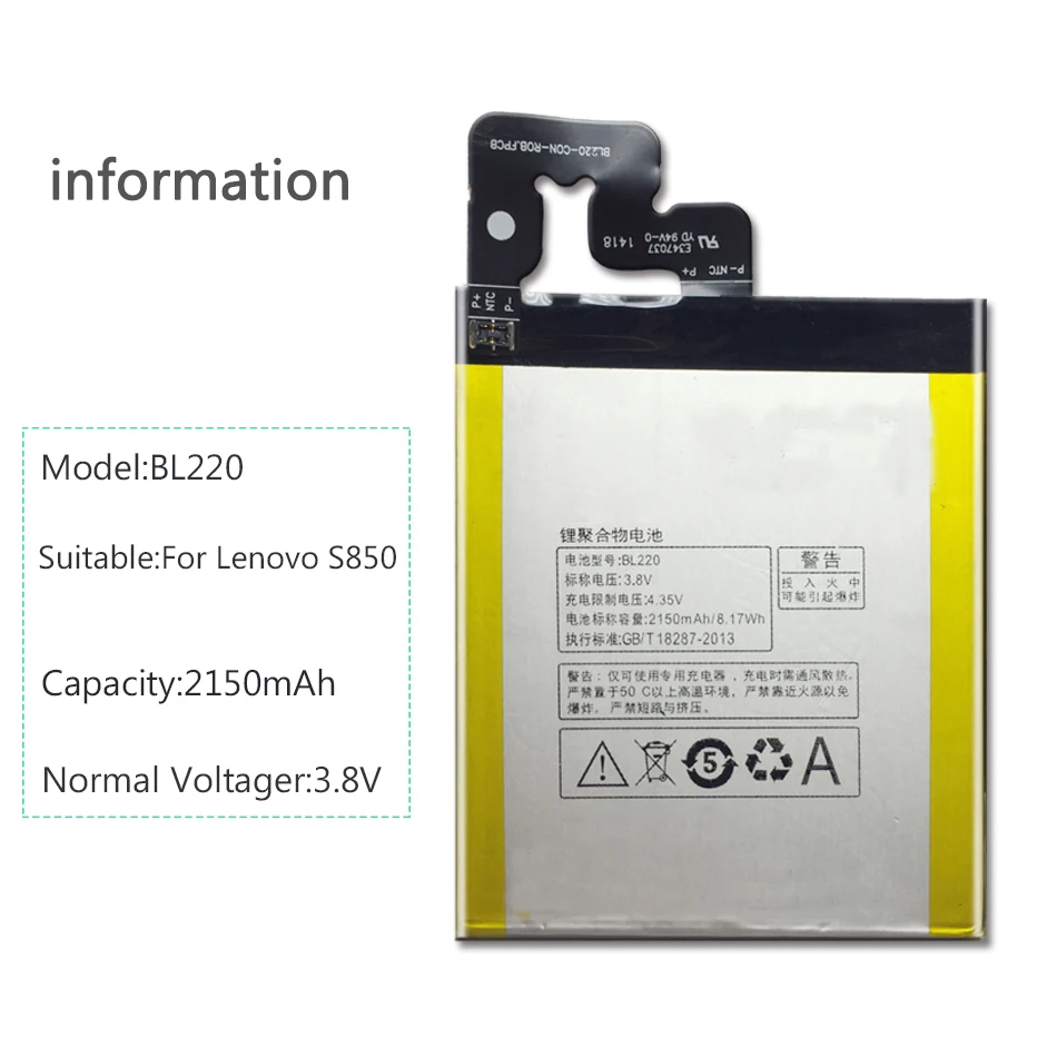 BL220 для Lenovo S850 S850T 2150mAh литий полимерный аккумулятор S850T|Аккумуляторы мобильных