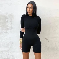 knitted romper jumpsuit gym women bodysuit shorts workout playsuits long sleeve yogaing butt lifting fitness overalls clothes