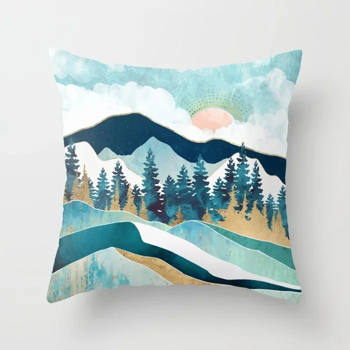 

Gold Mountain Peak Cushion Cover Black White Pillow Cases Chair Pillow Cover Home Decorative Pillowcases Sofa Bed Living Room