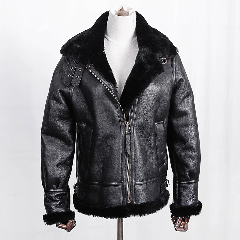 

Maylofuer Women Locomotive overcoat Real and Natural Leather Jacket 100% Genuine Sheepskin Coat Women Fur Coats for winter v