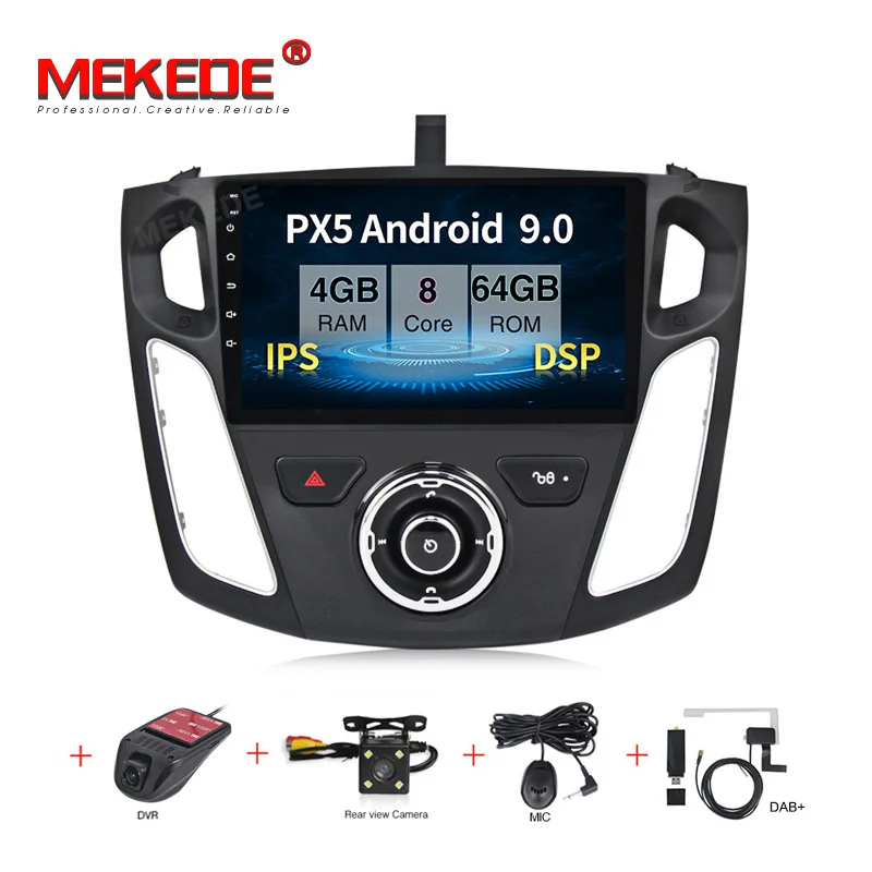 MEKEDE IPS экран DSP Android 9 0 автомобильный мультимедийный dvd GPS плеер для Ford Focus 2012 2013 2014