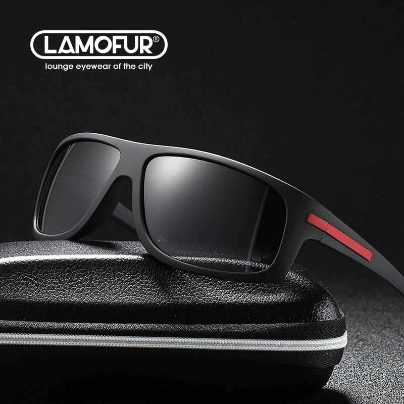 Солнцезащитные очки LAMOFUR прямоугольные поляризационные с антибликовым