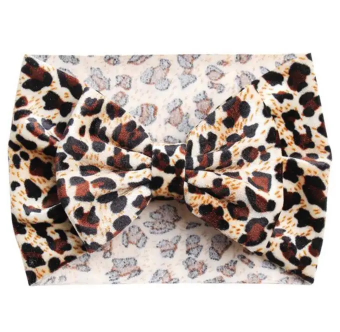 24 шт./лот Леопардовый принт бархат узел повязка на голову Большой 5 ''большой
