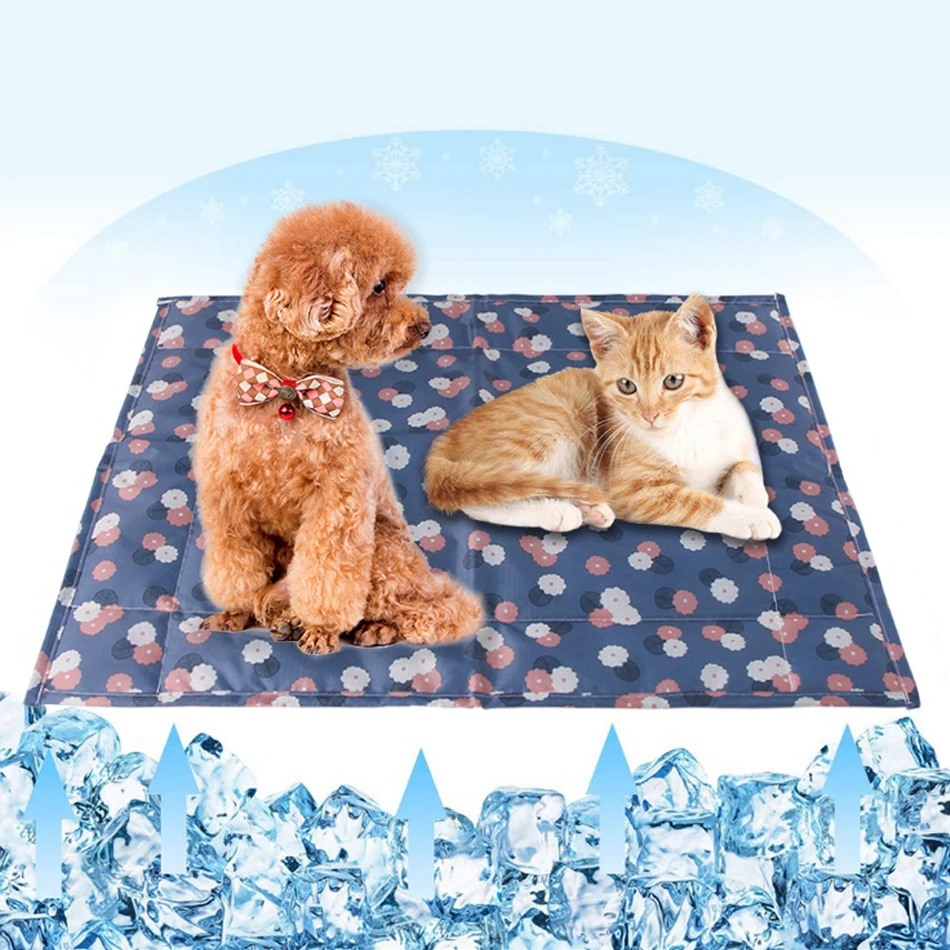

Pet Ice Silk Mat Summer Teddy Breathable Blanket Cat Pets Cooling Mat Bed Dog Supplies Kennel Puppy Indoor Seat Cats Ice Pads