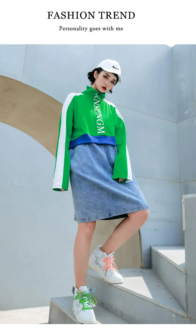 

Plus size women's autumn loose casual hit color 2020 new trendy brand pure cotton carefully machine dress is thin