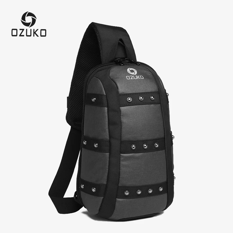 OZUKO Мужская модная сумка через плечо водонепроницаемая нагрудная из ткани