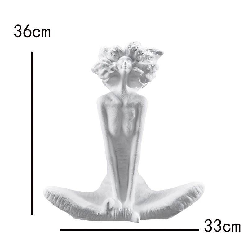 

Modern Sitting Woman Ceramic Figure Home Lving Room Model Room Sales Office Furnishings Art Decorations Soft Decoration Crafts