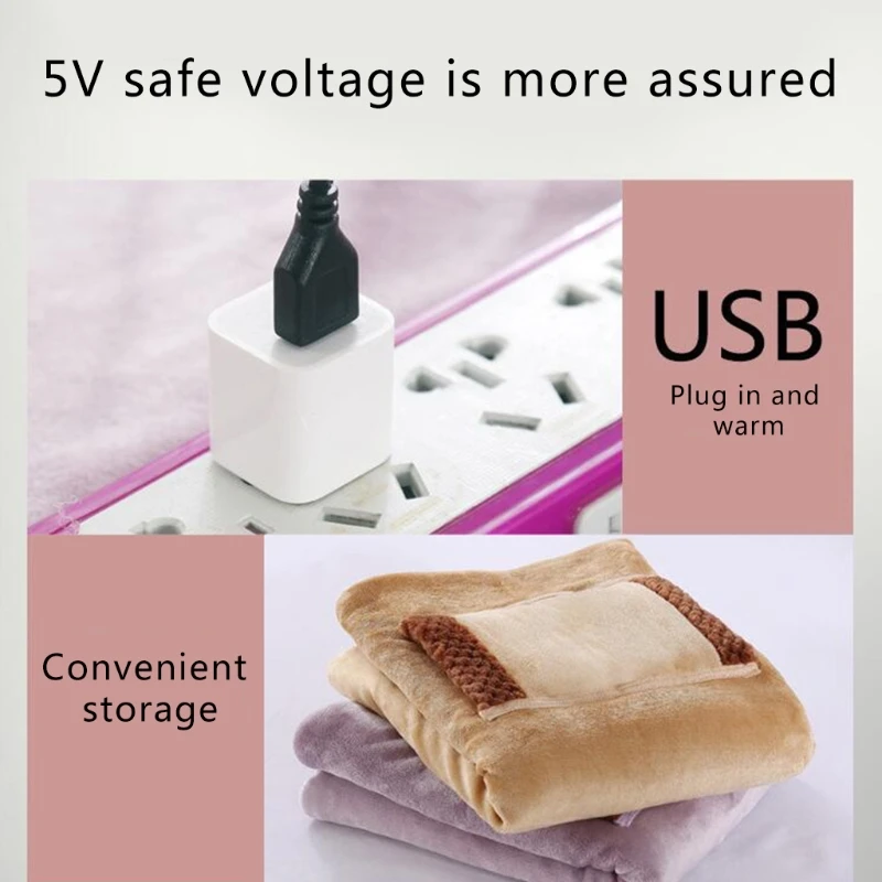 

Electric Heating Blanket Shawl Hand Shoulder Warm Home Office 5V 60x80cm USB Warm Supplies