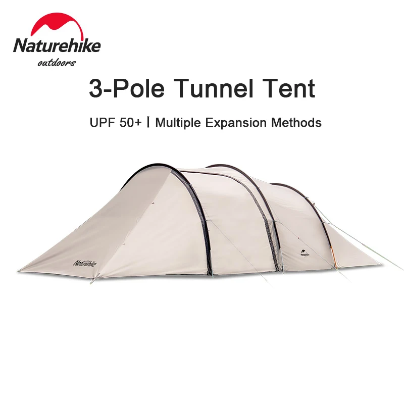

Naturehike Yunzhou 3 Rods Large Tunnel Rainproof and Sun Protection Camping Tunnel Tent Large Lobby UV Protection