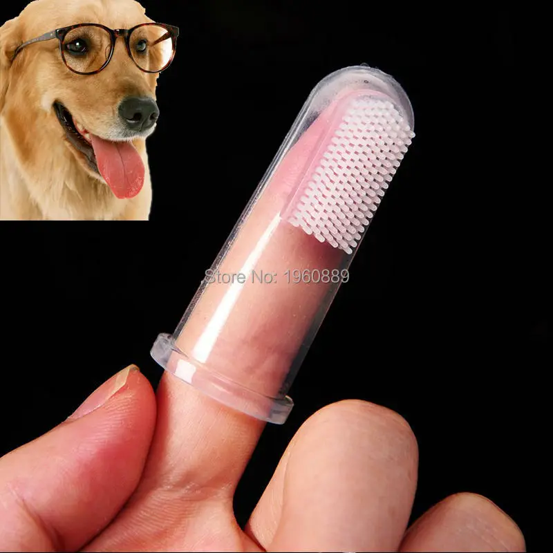 Горячая Распродажа супер мягкая надеваемая на палец зубная щетка для домашних