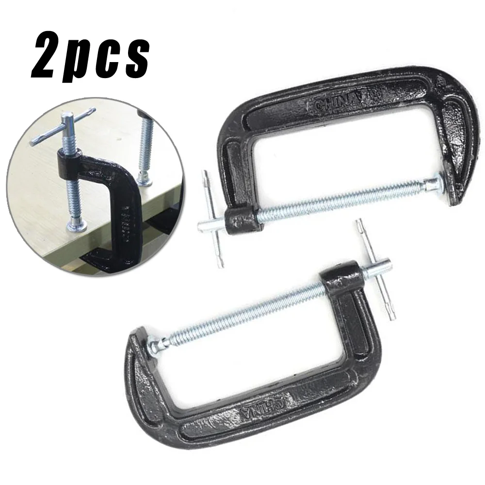 Черные зажимы 2 дюймов Регулируемая рукоятка стол фиксирующий Зажим