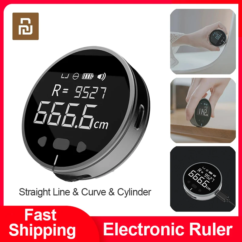 

Youpin DUKA Electronic Ruler HD Screen Ruler Accurate Measurement Rechargeable Measure Straight Line Curve Cylinder Measuring