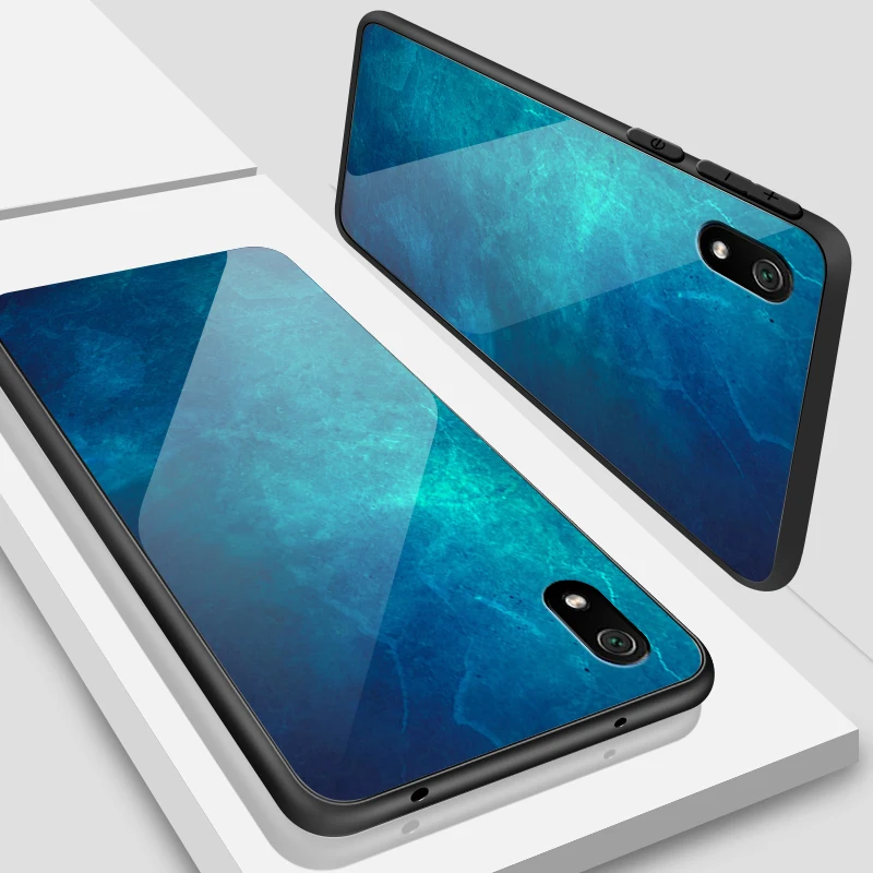 Чехол из закаленного стекла для Xiaomi Redmi 5A 6A S2 GO Plus, жесткая задняя крышка для Vivo Z5X IQOO NEX AS S1 Pro, TPU, PC, дизайн в полоску, чехол - Цвет: W120