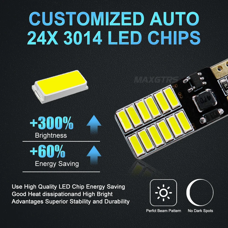 5x 800LM 1000LM T10 W5W 3014 чип 24Led SMD Canbus Авто Номерного Знака купол Включите Singal светильник