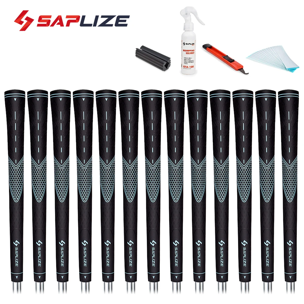 

13PCS SAPLIZE Golf Grips with Full Regripping Kit, Multi Color Golf Grips Standard Anti-Slip Rubber Golf Club Grips