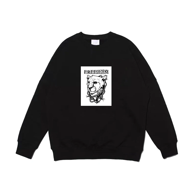 Черный и белый животные эскиз татуировки печати в стиле панк для мужчин женщин