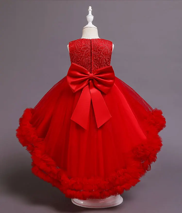 

New Year Lace Girls Dress Kids Clothes Princess Dress For Girl Trailing Wedding Party Dress Teenager Children Clothing vestidos