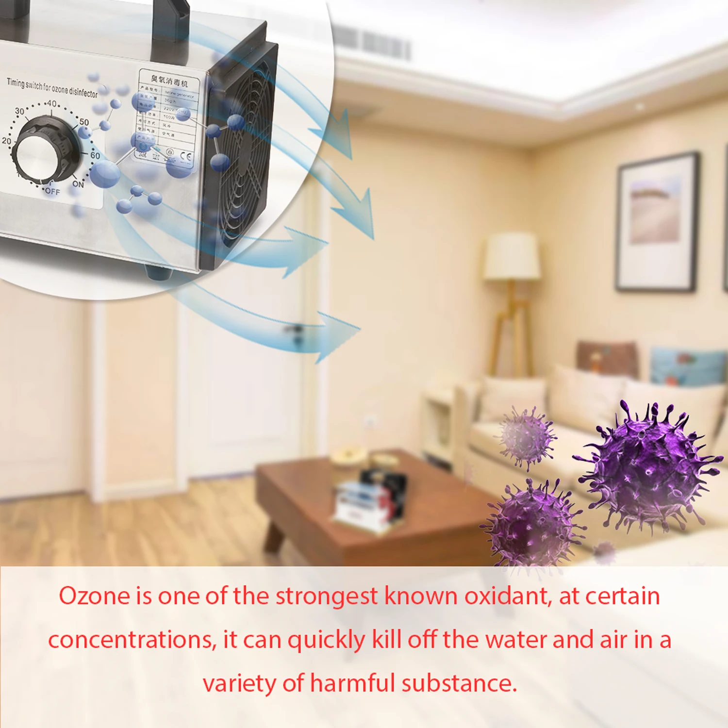 

36g/32g Ozone Generator Ozon Machine Stainless Steel Air Purifier Air Cleaner Disinfection Sterilization Equipment 220V/110V