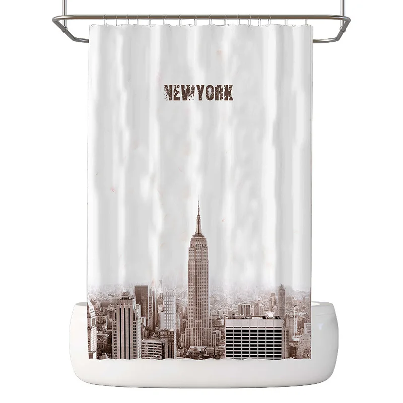 Цифровая печать водонепроницаемая занавеска для душа свежий цвет ванной ванная