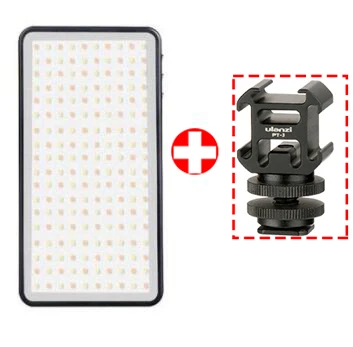 with mount Manbily MFL-06 Mini Portable Photography Lighting Ultral Thin 4500mAh LED Video Light 180 LEDs Fill Light High CRI>96 for Camera - Цвет: with mount