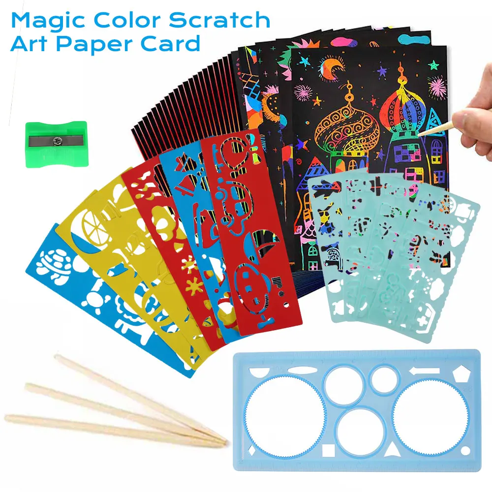 Картина развивающие игрушки магический куб Цвет бумага для скретч Арта карты с