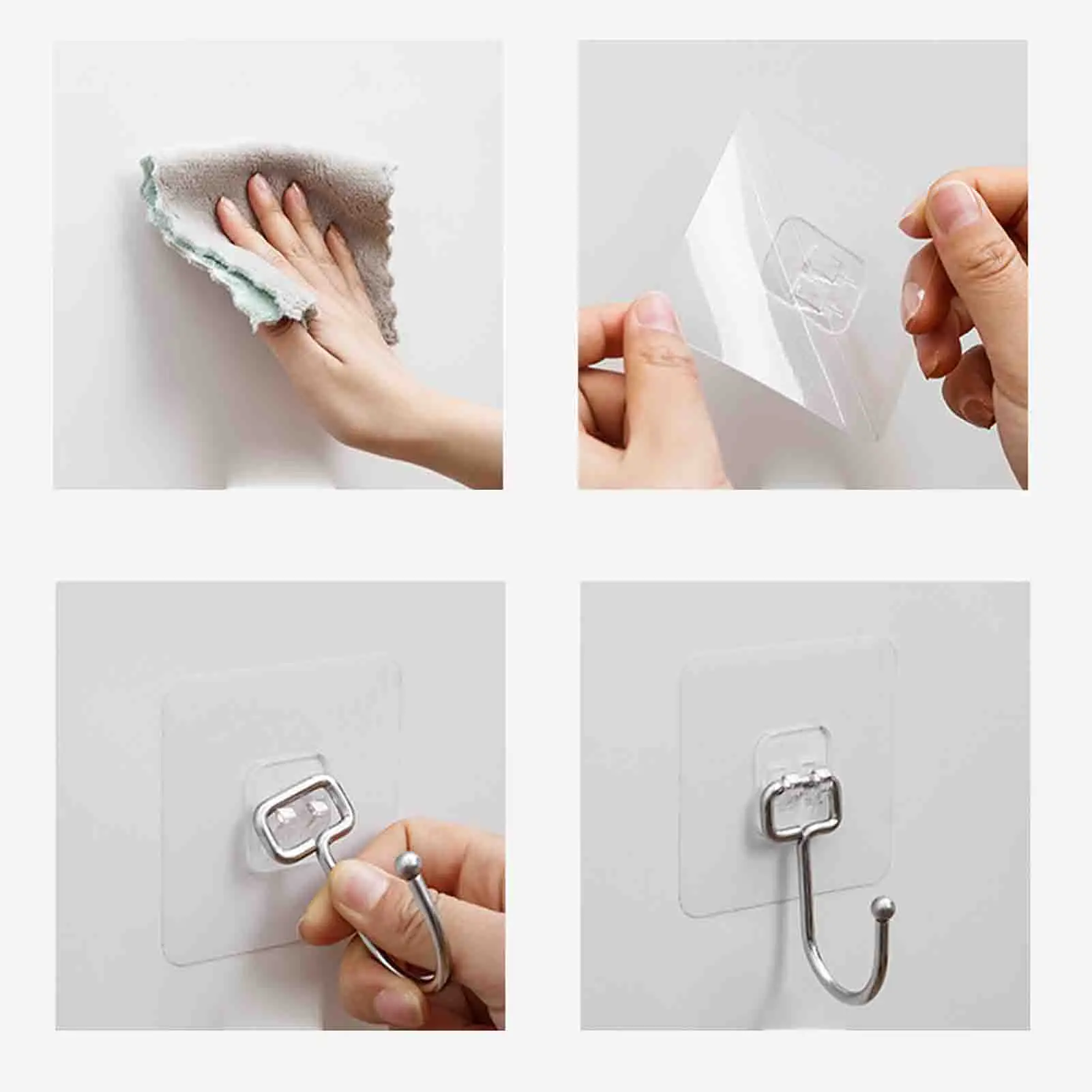 

5/10Pcs Transparent Wall Hooks Waterproof Oilproof Self Adhesive Hook Reusable Seamless Hanging Hook For Kitchen Bathroom Office
