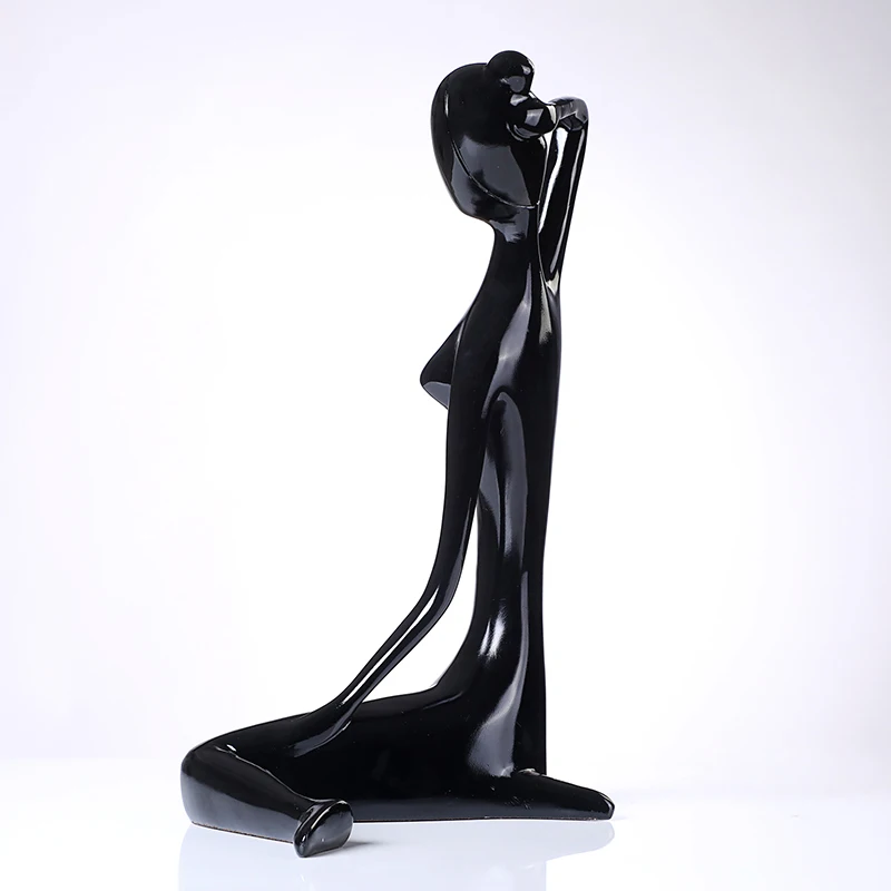 

Popular Yoga Pose Statuette Abstract Resin Female Nude Sculpture Tabletop Ornament Furnishing Decor Art and Craft Accessories