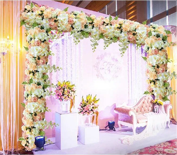 

50 x25CM Artifical Rose Hydrangea Styles Flower Rows for Wedding Party Arch and T Station Decoration Flowers DIY Supplies