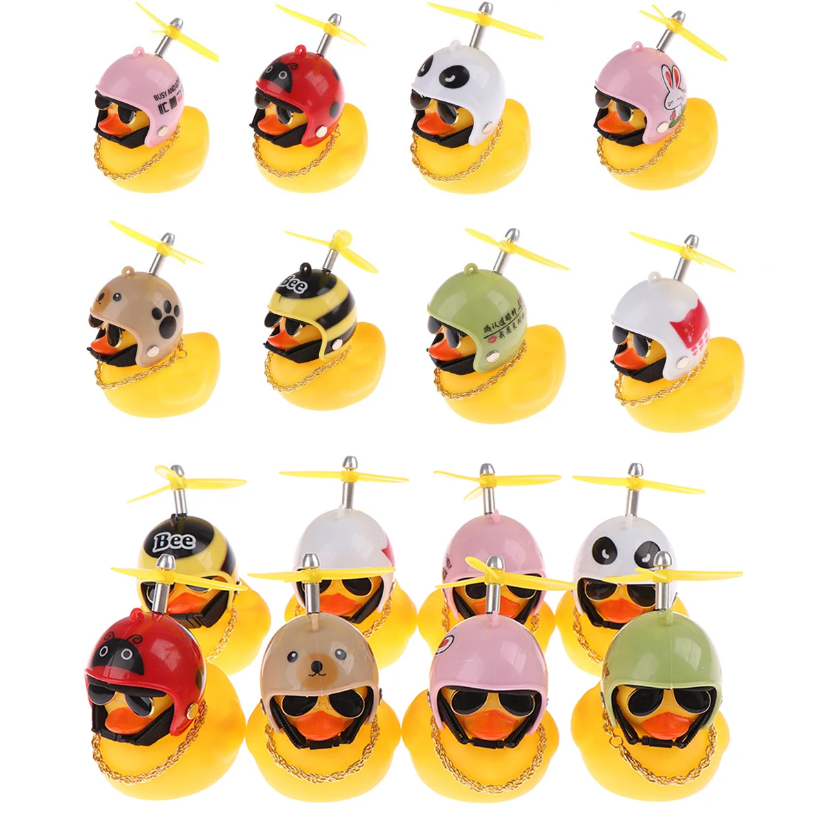 1 шт. симпатичная маленькая Желтая утка с шлемом пропеллер резиновая ветровка