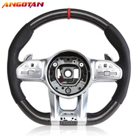 carbon fiber steering wheel fit for all mercedes benz w205 w213 w222 s63 s65 w172 led with conventer