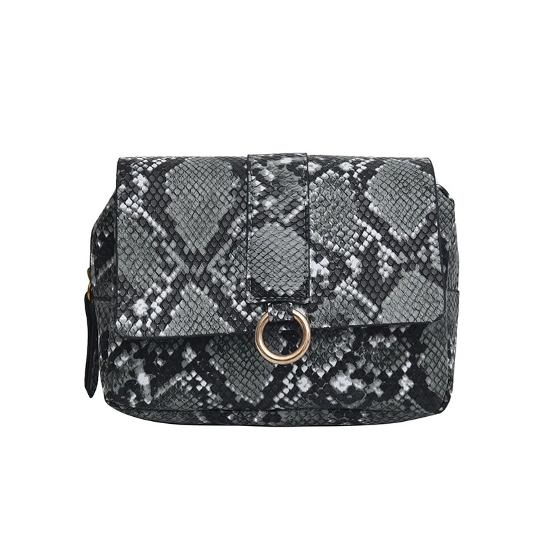 Dark Gray Jiyaru модная сумка на пояс змеиная поясная Сумка женская кожаная поясная сумка винтажный поясной плечевой ремень телефонные сумки карманная сумка - Color: Dark Gray