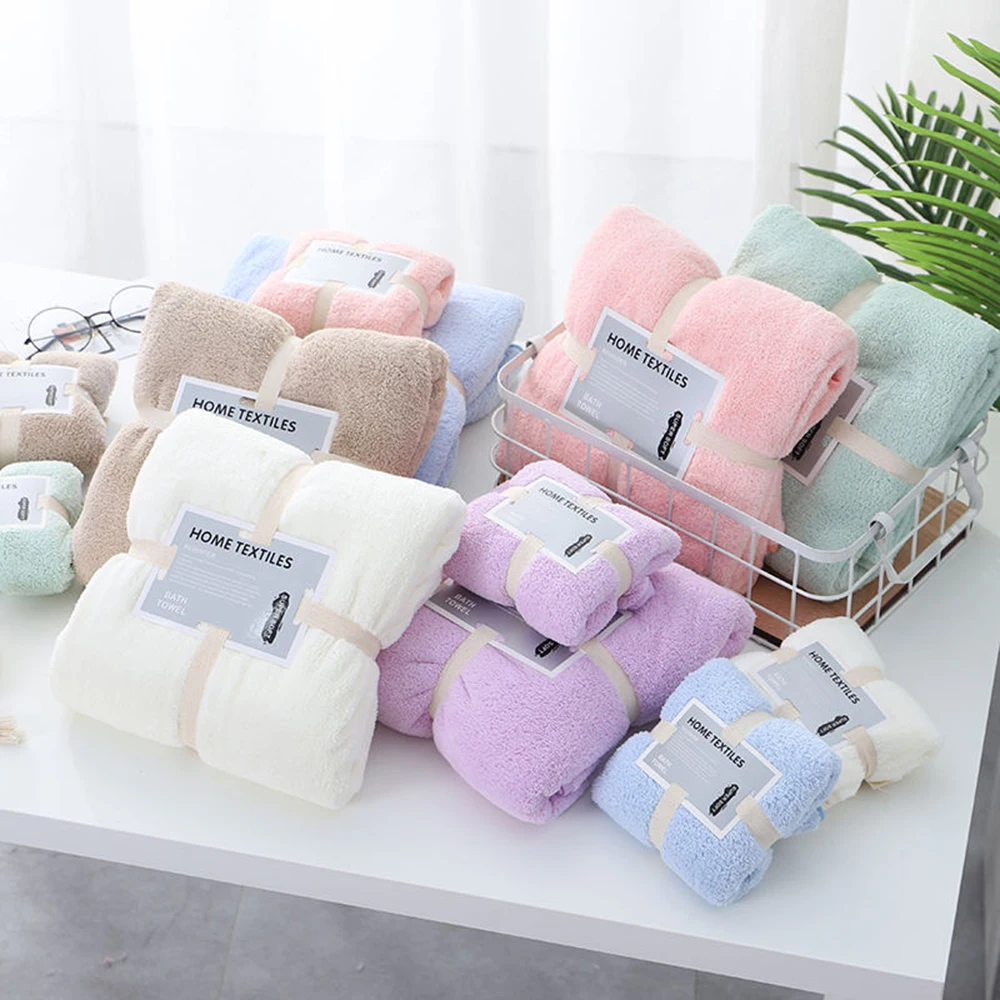 

ADOREHOUSE Microfiber Towel Hair Soft Bath Towels For Adults Coral Velvet Beach Towels Large Sport Towel Home Bathroom Supplies