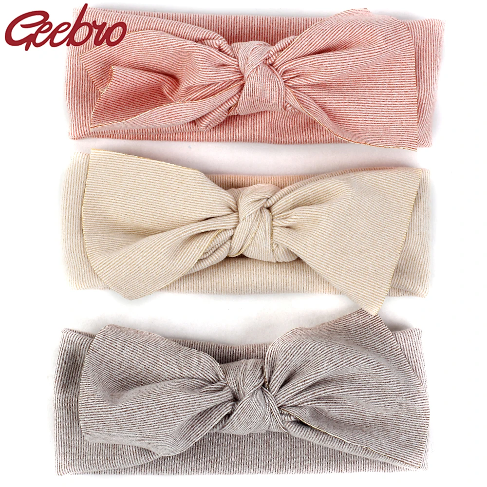 Geebro 2019 милая мягкая хлопковая повязка на голову для новорожденных девочек