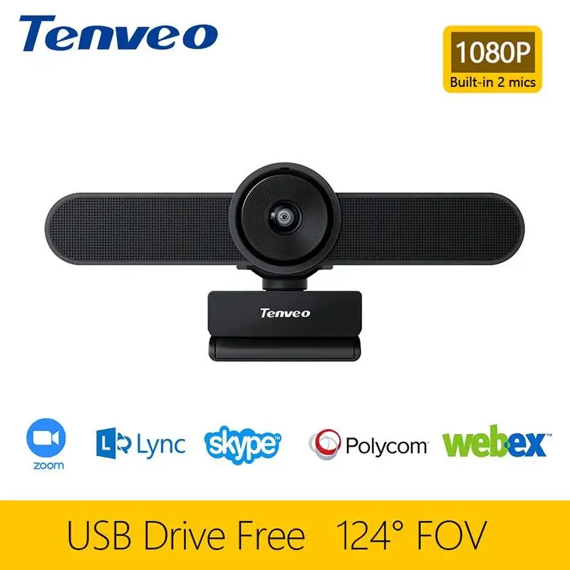 Tenveo Full HD 1080P Веб камера USB plug and play с микрофоном Мини Компьютерная автофокусом