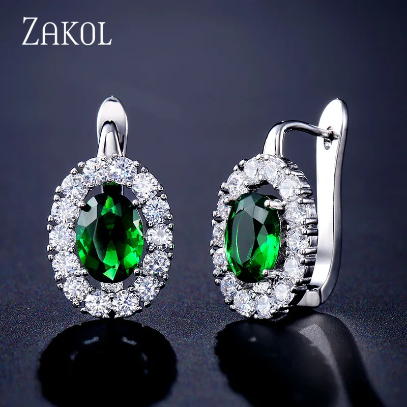 ZAKOL НОВЫЕ ПОСТУПЛЕНИЯ Модные овальные кубические циркониевые хрустальные серьги