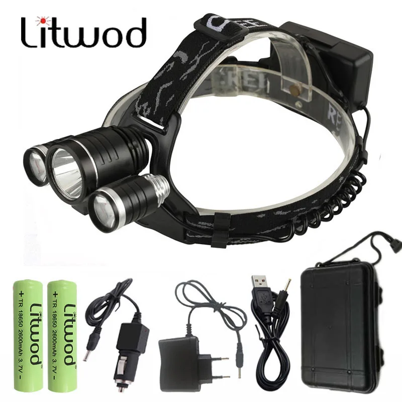 

Litwod Z20 Bicycle Light 13000LM XM-L T6 R5 LED Headlamp Headlight Head Lamp Fishing Light LED 2pcs 18650 Battery