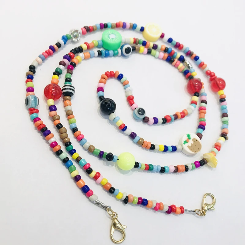

1PC New Fashion Unisex Anti-lost Acrylic Beaded Chain Face Mask Lanyards Reading Glasses Chain Neck Straps Mask Cord Holder