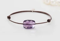2021 factory limited brand crystal adjustable flexible goldfish rope purple color crystal jewelry adjust leather holiday jewelry