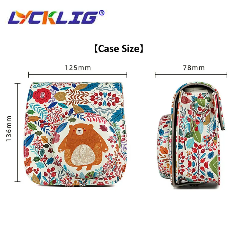 Чехол для Камеры Lycklig из искусственной кожи Защитная сумка Fujifilm Instax Mini 9 8 plus